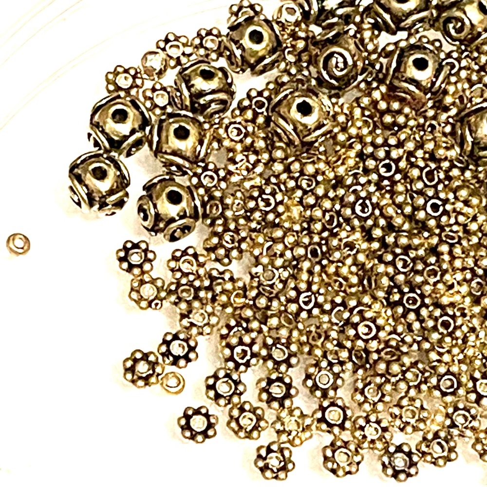 Lot of Base Bali Beads for Jewelry Making